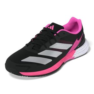 adidas Men's Defiant Speed 2 Tennis, Black/Silver Metallic/Lucid Pink, 12
