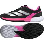 adidas Men's Defiant Speed 2 Tennis, Black/Silver Metallic/Lucid Pink, 12