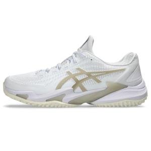 ASICS Men's Court FlyteFoam 3 OC Tennis Shoes, 11, White/Putty