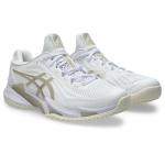 ASICS Men's Court FlyteFoam 3 OC Tennis Shoes, 11, White/Putty