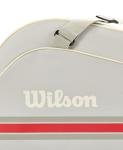 WILSON 2025 Team Tennis Racket Bag - Oats/Red, Holds up to 6 Rackets