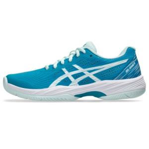 ASICS Women's Gel-Game 9 Tennis Shoes, 8, Teal Blue/White