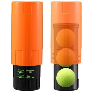 Soulchen 1 Pack Tennis Ball Pressurizer - Tennis Ball Storage Canister Holds 3 Balls Under 14 Psi Pressure, Reusable Stuff for Bounce Retention, Lightweight & Durable (Orange)