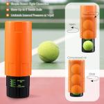 Soulchen 1 Pack Tennis Ball Pressurizer - Tennis Ball Storage Canister Holds 3 Balls Under 14 Psi Pressure, Reusable Stuff for Bounce Retention, Lightweight & Durable (Orange)