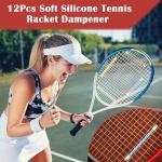 Bettoor 12Pcs Tennis Racket Dampener, Tennis Sport Racket Shock Absorbers to Reduce Vibration, Tennis Racquet Vibration Dampener, Sports Favors Racquet Accessories for Tennis Player (4 Colors)
