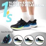 Men's Orthopedic Casual Hiking Athletic Walking Shoes: Plantar Fasciitis Bunions Recovery Arch Support Flat Feet for Running Workout, Slip On Foot Pain Relief Fit Hammer Toes Black Size 10