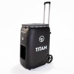 Titan ONE Tennis Ball Machine with 130-Ball Capacity & Internal Oscillation | Remote Control via Free App, 80 MPH Speed, Portable with Trolley Handle & Wheels