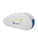 WILSON US Open Team Tennis Racket Bag - Holds up to 6 Rackets, White/Blue