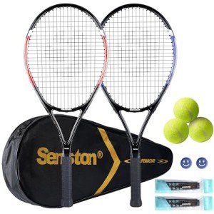 Senston Tennis Rackets for Adults 27 inch Tennis Racquets - 2 Player Tennis Set with 2 Grips, 2 Vibration Dampers