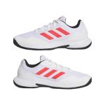 adidas Men's Gamecourt 2.0 Tennis Sneaker, White/Lucid Red/Black, 7