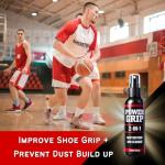 PowerGrip 2 in 1 Sports Shoe Grip Spray, Provides Traction and Rejuvenates Soles. Multipurpose Grip Spray for Improving Basketball Shoe Grip. Anti Slip & Performance Enhancer