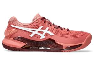 ASICS Women's Gel-Resolution 9 Tennis Shoes, 8, Light Garnet/White