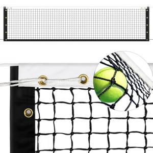 Tennis Net Professional Tennis Court Net 42FT Replacement Nets Heavy Duty Sport Nets with 2 Fiberglass Dowels, Compatible with Outdoor Indoor Standard Courts (Tennis Net)