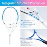 Pro Tennis Racket for Adults, 2 Player 27 inch Speed Tennis Racquet Acceptable for Beginner and Professional with 3 Tennis Balls, 2 Vibration Dampes, 2 Overgrips, Tennis Bag (Pink-Blue)