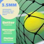 Tennis Net Professional Tennis Court Net 42FT Replacement Nets Heavy Duty Sport Nets with 2 Fiberglass Dowels, Compatible with Outdoor Indoor Standard Courts (Tennis Net)