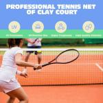 Tennis Net Professional Tennis Court Net 42FT Replacement Nets Heavy Duty Sport Nets with 2 Fiberglass Dowels, Compatible with Outdoor Indoor Standard Courts (Tennis Net)