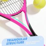 AboveGenius Neon Pink & Blue Tennis Rackets 2 Pack for Adults- 27" Lightweight Aluminum Tennis Racquet Set with 3 Balls & Bag - Stylish Matte Pop-Color Starter Kit for Couples & Friends