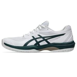 ASICS Men's Game FlyteFoam Tennis Shoes, 12, White/Saxon Green