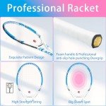 Pro Tennis Racket for Adults, 2 Player 27 inch Speed Tennis Racquet Acceptable for Beginner and Professional with 3 Tennis Balls, 2 Vibration Dampes, 2 Overgrips, Tennis Bag (Pink-Blue)