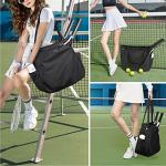 CHICECO Tennis Tote Bag for Women, Large Tennis Racket Bag, tennis bag 2 rackets,Pickleball Bag,Padel Bag,Black (Black)