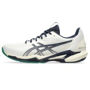 ASICS Men's Solution Speed FlyteFoam 3 Tennis Shoes, 12, Cream/Midnight