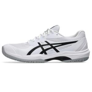 ASICS Men's Game FlyteFoam Tennis Shoes, 9.5, White/Black