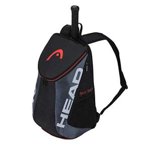 HEAD Tour Team Tennis Backpack 2 Racquet Carrying Bag w/Padded Shoulder Straps & Shoe Compartment - Black/Grey.