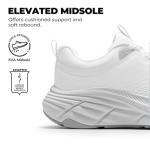 NORTIV 8 Women's Walking Shoes Cushion Comfortable ActiveBreeze Running Tennis Shoes Non-Slip Workout Gym Sports Athletic Breathable Fashion Sneakers,Size 7.5,White,SNWS248W