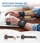 HiRui 2 PACK Wrist Compression Strap and Wrist Brace Sport Wrist Support for Fitness, Weightlifting, Tendonitis, Carpal Tunnel Arthritis, Pain Relief-Wear Anywhere-Unisex,Adjustable