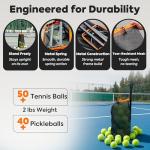 BERONEX Tennis Ball Hopper & Picker Basket, Holds 50+ Tennis Balls or 40+ Pickleballs Lightweight Retriever Collector, Durable, Portable & Adjustable Easy Pick Up and Carrying Ball Collector (Orange)