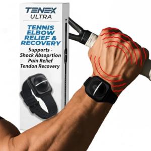 TENEX Ultra Tennis Elbow Brace, Wrist-worn Non-Compression Band, Supports Relief & Recovery from Tennis, Pickleball, Golf, Repetitive Motion, One-size fits Most Men & Women, Pain Shock Absorber