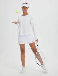 baleaf Women's Running Sun Shirts Long Sleeve UPF 50+ Workout Tops UV Athletic Shirts Split Back Gym SPF Quick Dry Lightweight Breathable White M