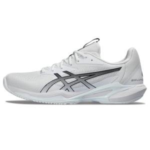 ASICS Men's Solution Speed FlyteFoam 3 Tennis Shoes, 9.5, White/Black