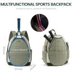 Sucipi Tennis Bag, Tennis Backpack for Women with Shoe Compartment, Quilted Professional Tennis Racket Bag with Cup Holder for Pickleball Badminton