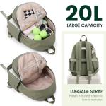 Sucipi Tennis Bag, Tennis Backpack for Women with Shoe Compartment, Quilted Professional Tennis Racket Bag with Cup Holder for Pickleball Badminton