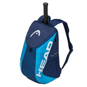 HEAD Tour Team Tennis Backpack 2 Racquet Carrying Bag w/Padded Shoulder Straps & Shoe Compartment - Navy Blue, One Size