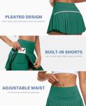 JoyGirl Pleated Tennis Skirt for Women with Shorts High Waisted Golf Skort Mini Skirt Workout Athletic Skorts Skirts with Pockets (Dark Green,X-Small)