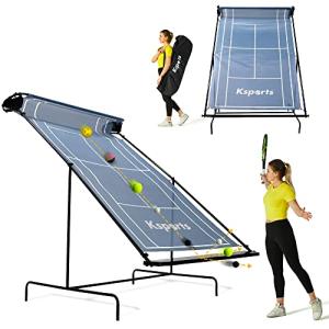 Ksports Tennis Rebounder Net – Multi Racket Sports Trainer for Tennis, Pickleball, Padel, Squash & Racquetball – Quick Assembly, Portable with Carry Bag (Blue, Large)