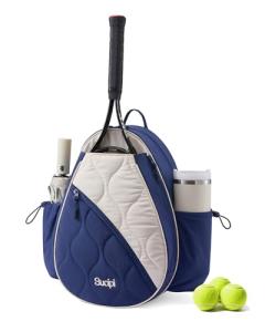 Sucipi Tennis Bag for Women and Men, Water-Resistant and Machine Washable Tennis Racket Backpack, Lightweight Sports Backpack for Pickleball, Badminton