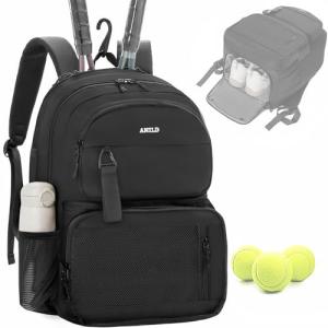 ANILD Tennis Bag Multi-Sport Tennis Racket Backpack for 2 Rackets with Ventilated Shoe Compartment for Men & Women