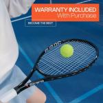 Strena 2-Player Tennis Racket Set - Aluminum Adult Racquets (27 Inch) with Carry Bag - Lightweight Recreational Starter Kit - Grip Size 4 1/4 - Black & White Split Design