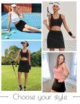 Ekouaer Lightweight Skort for Women Golf Skirt with Underneath Shorts Tennis Workout Hiking Sport Black