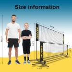 Furypiont 10 FT Mini Portable Tennis Net Equipment Set with Rubber Volleyball,Pump and Potable Carry Bag.Adjustable Height 2.7FT-5.1FT for Badminton Net, Volleyball Net,Soccer Net,Pickleball Net