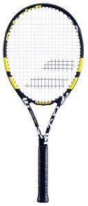 Babolat Evoke 105 Strung Tennis Racquet, Black/Yellow (4 1/4" Grip)
