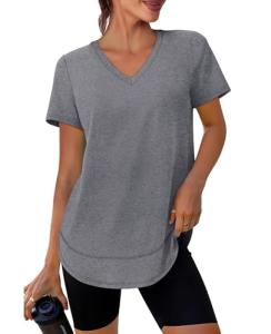 Women's Short Sleeve Tennis V Neck Shirt