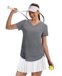 Women's Short Sleeve Tennis V Neck Shirt