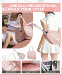 ARCFOX Pink Tennis Tote Bag with Shoe Compartment