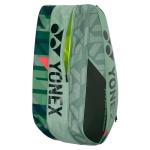Yonex Pro Racquet Bag 9 PCs, Multi-Compartment 9-Racket Tennis Gear Travel Pack, Backpack Carry Straps/Grab Handle, Olive Green