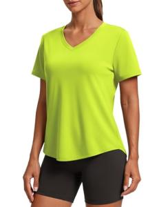 Women’s Neon Green V-Neck Tennis Workout Shirt