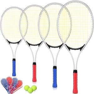 Motionchic 4 Pack Tennis Rackets with Balls